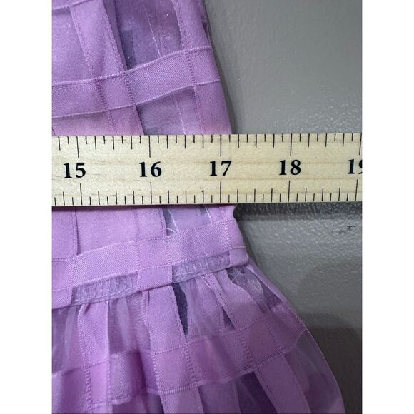 English Factory NWT Lilac Purple Grid Puff Sleeve Mini Dress Women's Medium - Picture 9 of 13